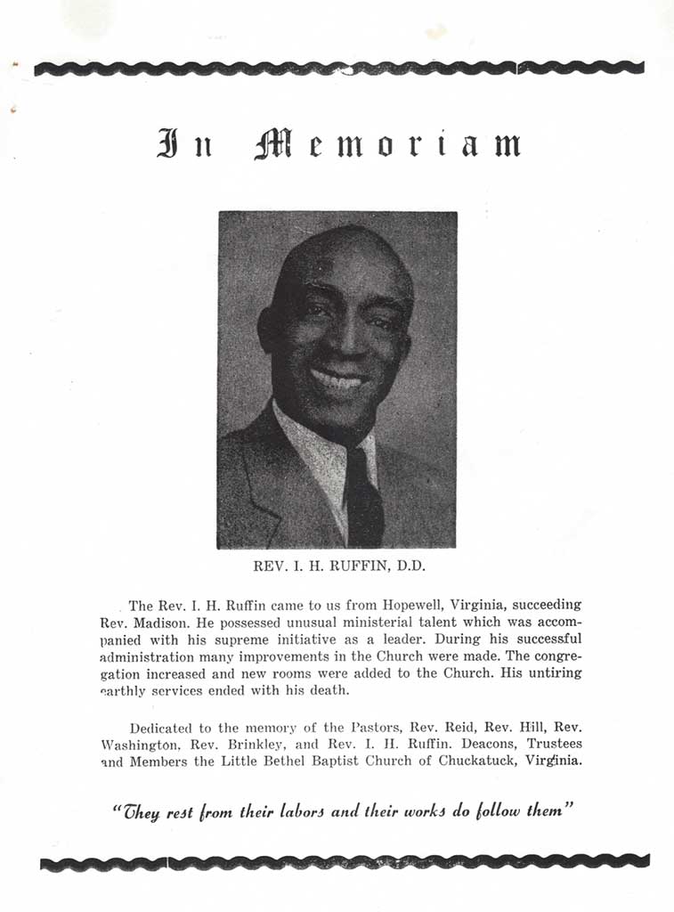 LBBC 1954 Rev. I. H. Ruffin, D.D