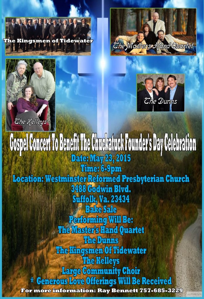 Gospel Concert to Benefit the Chuckatuck Founder’s Day 
